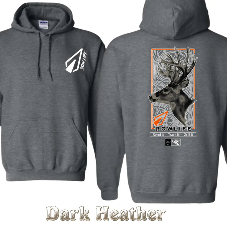 Bow Life Hunting Hoodie - Outdoor Design Featuring Deer Head Graphic And Archery Theme , Bold Adventure Style For Hunters And Nature Lovers , Cozy Hoodie , Perfect Fall And Winter Outfit Casual Classic Tops